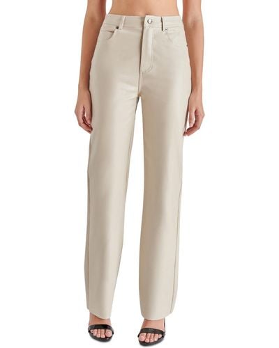Steve Madden Loren High-rise Faux-leather Pants - Natural