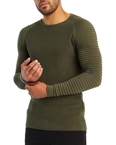 Leif Nelson Knit Pullover Ln20729 Size S - Green