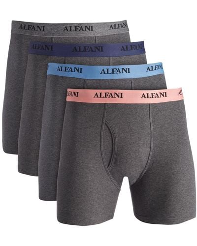 Alfani 4-pk. Logo Boxer Briefs - Gray