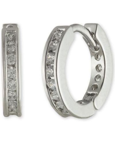Givenchy Pave Small huggie Hoop Earrings - Metallic