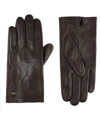 Michael Kors Michael Smooth Leather Gloves - Black
