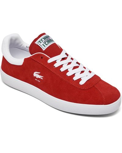Lacoste Baseshot Suede Casual Sneakers From Finish Line - Red