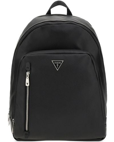 Guess Multi-compartment Logo Zip Bag - Black