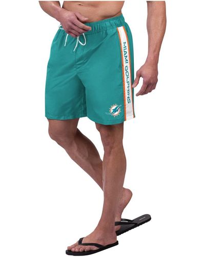 G-III 4Her by Carl Banks Miami Dolphins Streamline Volley Swim Shorts - Green