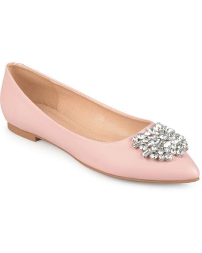 Journee Collection Renzo Jeweled Flats - Pink