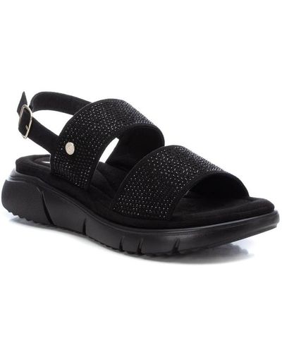 Xti Flat Suede Sandals By - Black