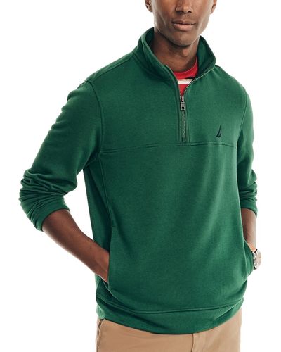 Nautica J-class Classic-fit Quarter Zip Fleece Sweatshirt - Green