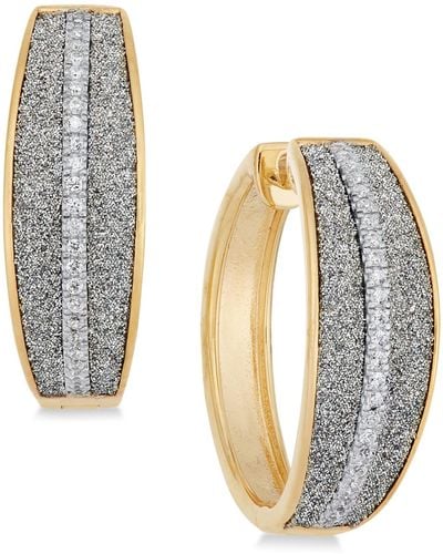 Macy's Diamond Glitter Hoop Earrings (1/5 Ct. T.w. - Metallic