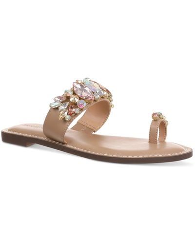 Thalia Sodi Weylin Embellished Flat Sandals - White