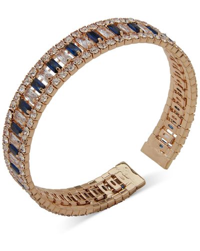 Anne Klein Gold-tone Baguette Stone Cuff Bracelet - Metallic
