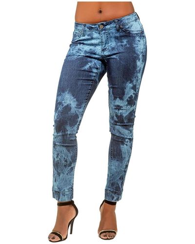 Poetic Justice Curvy Fit Stretch Denim Low Rise Skinny Ankle Jeans - Blue