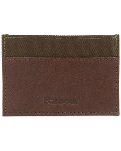 Barbour Padbury Leather Card Holder - Brown