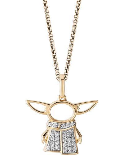 Star Wars Grogu Diamonds Pendant Necklace (1/10 Ct. T.w. - Metallic