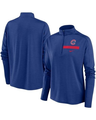 Nike Chicago Cubs Primetime Local Touch Pacer Quarter-zip Top - Blue