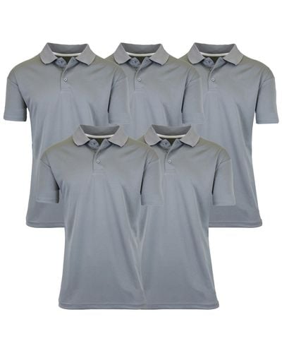 Galaxy By Harvic Dry Fit Moisture-wicking Polo Shirt - Gray