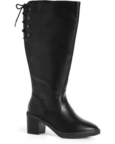 Avenue Wide Fit Hadlee Tall Boot - Black