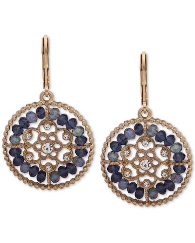 Lonna & Lilly Goldtone Filigree Crystal Drop Earrings - Blue