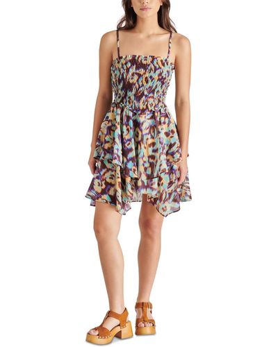 Steve Madden Kelani Sleeveless Asymmetrical Fit & Flare Dress - Multicolor