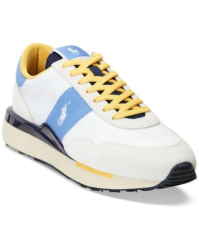 Polo Ralph Lauren Train 89 Paneled Lace-up Sneakers - White