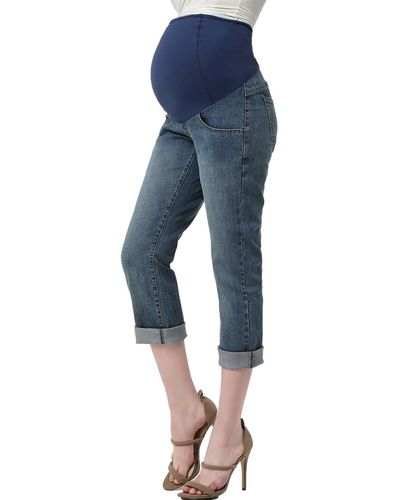 Kimi + Kai Kimi + Kai Maternity Jodie Stretch Boyfriend Denim Jeans - Blue