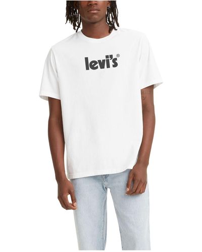Levi's Relaxed Fit Crewneck Poster Logo T-shirt - White