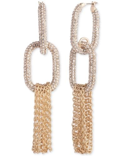 Givenchy Gold-tone Crystal Pave Chain Statement Earrings - White