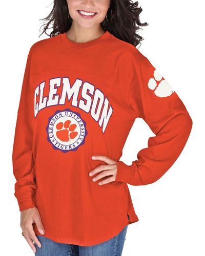 Pressbox Clemson Tigers Edith Long Sleeve T-shirt - Red