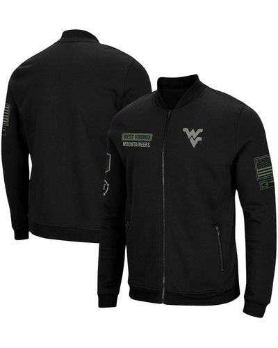 Colosseum Athletics West Virginia Mountaineers Oht Military-inspired Appreciation High-speed Bomber Full-zip Jacket - Black