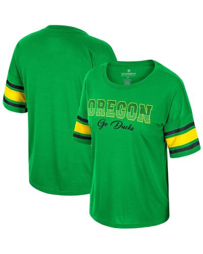 Colosseum Athletics Oregon Ducks I'm Gliding Here Rhinestone T-shirt - Green