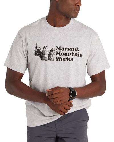 Marmot Mmw Short Sleeve Crewneck Graphic T-shirt - Gray