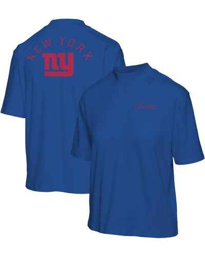 Junk Food New York Giants Half-sleeve Mock Neck T-shirt - Blue