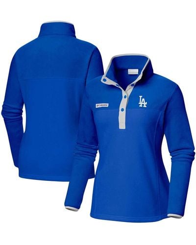 Columbia Los Angeles Dodgers Benton Springs Half-snap Sweatshirt - Blue