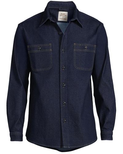 Lands' End Blake Shelton X Traditional Fit rugged Work Shirt - Blue