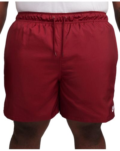 Nike Club Flow Relaxed-fit 6" Drawstring Shorts - Red