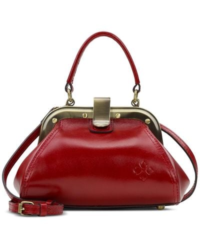 Patricia Nash Conselice Small Leather Frame Satchel - Red