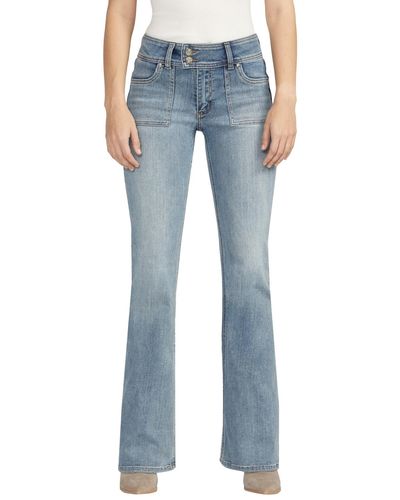 Silver Jeans Co. Be Low Low Rise Flare Jeans - Blue
