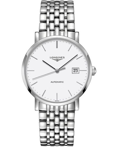 Longines Men's Swiss Automatic The Elegant Collection Stainless Steel Bracelet Watch 39mm L49104126 - Metallic