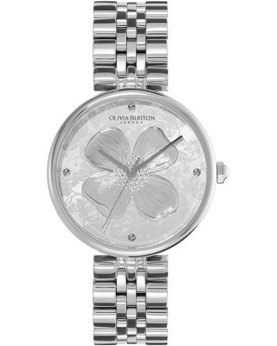 Olivia Burton Dogwood Carnation Stainless Steel Watch 36mm - Gray