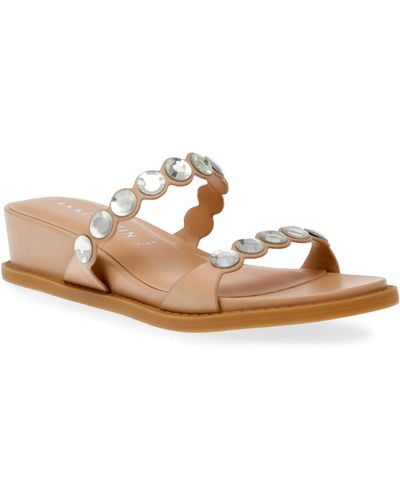 Anne Klein Bee Wedge Heel Sandals - White