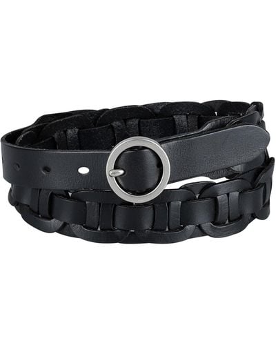 Tommy Hilfiger Woven Leather Linked Casual Belt - Black