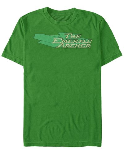 Fifth Sun Dc The Emerald Archer Text Logo Short Sleeve T-shirt - Green