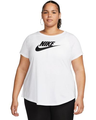 Nike Plus Size Active Sportswear Essentials Short-sleeve Logo T-shirt - White