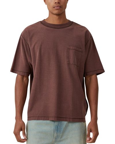 Cotton On Reversed Wide Neck T-shirt - Brown