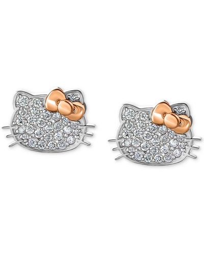 Macy's Hello Kitty Diamond Pave Stud Earrings (1/4 Ct. T.w. - White