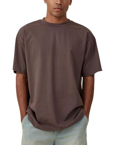 Cotton On Box Fit Plain T-shirt - Brown