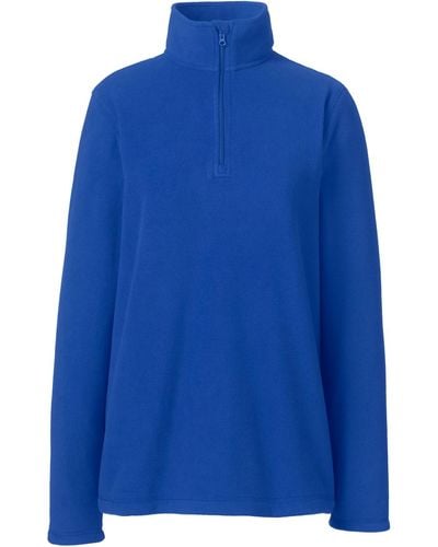 Lands' End School Uniform Lightweight Fleece Quarter Zip Pullover - Blue