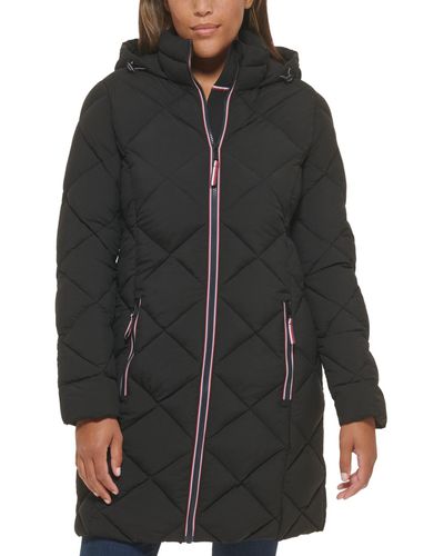 Tommy Hilfiger Hooded Quilted Puffer Coat - Black