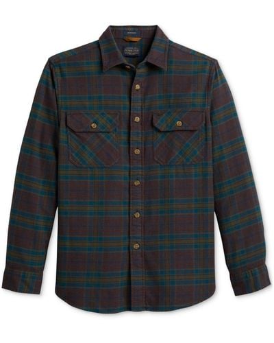 Pendleton Burnside Plaid Button-down Flannel Shirt - Black