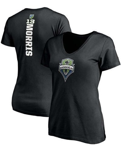 Fanatics Jordan Morris Seattle Sounders Fc Playmaker Name And Number V-neck T-shirt - Black