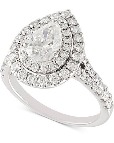 Macy's Diamond Pear Double Halo Engagement Ring (2 Ct. T.w. - Multicolor